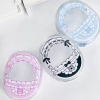 Kawaii Maid 10cm Doll Storage Bags Transparent Protector Case Organizer Box Cute Outdoor Display Bag with Keychain Funny Design