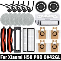 For Xiaomi H50 Pro / OV42GL Robot Vacuum Cleaner Accessories Mop Dust Bag Main Brush Side Brush Hepa Filter Replacement