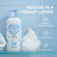 LAIKOU 400ml Milk Body Wash, Gentle Cleansing Long Lasting Moisturizing Milk Fragrance Shower Gel With Niacinamide & Shea Butter