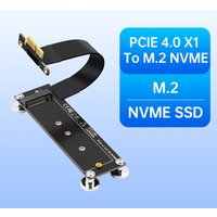 PCI-E 4.0 X1 to M.2 NVMe SSD Riser Card 90 Degree Right Angle 10CM Extension Cable M.2 NVMe SSD To X1 Support Desktop PC