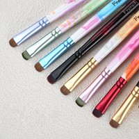 8Style Multi-color Handle Gel Nail Brushes, Professional Painting Tools for Gel Tip Extension, Acrylic & Builder Gel