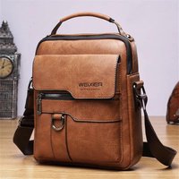 New Men Crossbody Bag Shoulder Bags Vintage Handbags Large Capacity PU Leather for Man Messenger Tote