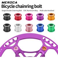 MERCOCA Chainring Bolts CNC 7075 Aluminum Alloy 6.5/8.5mm Single/Double Chainring Screws for MTB Road Folding Bike Crankset 5Pcs