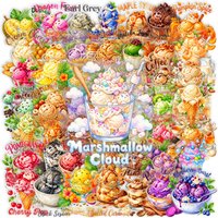 50 100 PCS Summer Watercolor Ice Cream Stickers Creative Fruit Dessert Journal DIY Decorative PET Decals