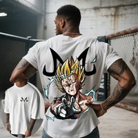 Dragon Ball Summer Men's T-Shirt Japanese Anime Vegeta Autumn Inside Boy Children's Parent-Child Design Trendy Short Sleeve