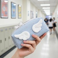 1pcs Creative Stars Wings Pencil Case Large Capacity Storage Pencil Bags Multifunctional Stationery Organizer Bag Back To School