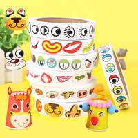 1000Pcs/Roll Cartoon Eyes Nose Mouth Stickers With Self Adhesive Children's Handmade DIY Creative Materials Decoration