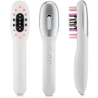 3-in-1 EMS Hair Massage Comb Red Blue Light Anti Hair Loss High Frequency Vibration Scalp Massager Oil Application Comb