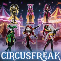2026 New The Freak Circus Acrylic Stand Keychain Pierrot Harlequin Gothic Figure Desktop Decor Character Merch