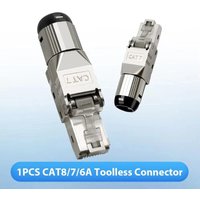 1Pc RJ45 Shielded Toolless Modular Termination Plug RJ45 Cat8 Cat7 Cat6A Connector 2000MHz 40G LAN Cable For 22AWG-24AWG