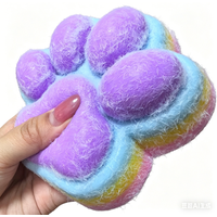 12cm Gradient Color Cat Paw Pinch Decompression Toy Squishy Fidget Toy Relax Squeeze Toy Slow Rebound Stress Relief Cat Claw Toy