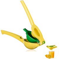 LMETJMA 2 Bowl in 1 Lemon Squeezer Premium Aluminum Alloy Lemon Juicer Press Manual Orange Citrus Lime Juicing Tools JT02