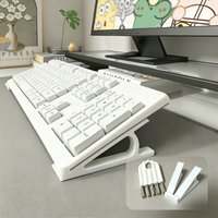 Keyboard Accessory Set Includes 2 Pcs Keyboard Stands + 1 Cleaning Brush, Ergonomic Tilt Riser Holder for Home Office Desk