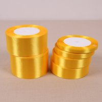 25Yards goldgelbes Seiden satin band 6/10/15/25/40/50mm Party Home Hochzeits dekoration Geschenk verpackung Weihnachten DIY Material