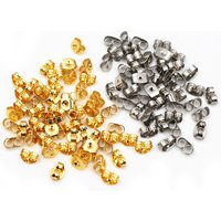100pcs/Lot High Quality Stainless Steel Gold Plated Earring Back Plug Earring Settings Base Ear Studs Back Stopper Wholesale