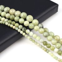 Natural Jade Stone Beads Round Shape Gemstone Spacing Loose Beaded Jewelry Making DIY Simple Necklaces Bracelet Accessories Gift