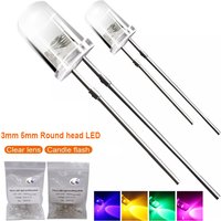 50PCS 3mm 5mm Candle Led Flicker Red Yellow Light Flickering Leds Flash Blink Dip Led Diode Intermitente Light Lamp Flicker