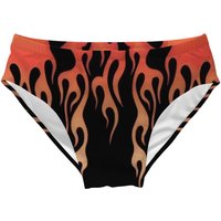 American Style Flame Patterned Swim Trunks Sexy Lightweight Comfortable Men's Triangle Swim Trunks Pool Parties Bathing Fitness