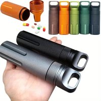 Backpack Attachment Outdoor Waterproof Storage Box Portable Medicine Bottle Aluminium Alloy Sealed Cylindrical Keyring Accessory