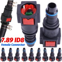 Car Motorcycle Fuel Pipe Quick Female Connectors Black Plastic Leak-Proof 7.89 ID8 Straight Connector for Fuel Lines Urea Pump