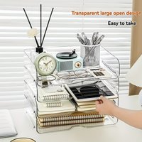 1/2/4 Layers Transparent Stackable A4 Paper File Organizer Acrylic Desk Storage Tray Office Document Holder Stationery For Home