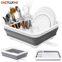 Collapsible Dish Drying Rack Foldable Dinnerware Drainer Organizer Tableware Plate Portable Drying Rack for Kitchen Storage