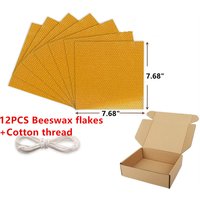 12 pcs Beeswax Thin Sheets Kit DIY Honeycomb Handmade Candle Rolling Set Family Craft Activities Candlelight Dinner Decoration