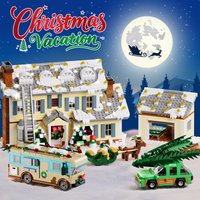1958PCS Weihnachten Urlaub Haus Bausteine Spielzeug Sets Urlaub Dekorative Ornamente Ziegel Für Kinder Erwachsene Weihnachten Geschenke