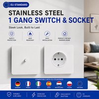 Toggle switch White stainless steel panel retro wall lamp switch AC110-250V 1 2 3 4 Gang 2 Way16A Universal wall light switch