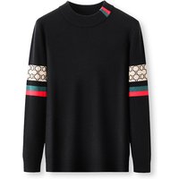 Light luxury brand new trend men's sweater knitted fashion jacquard soft comfort casual round neck pullover high-quality top