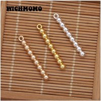 Fashion 10pcs/bag 33*4mm Zinc Alloy Round Matchstick Spherical Stick Charms Pendants for DIY Earrings Jewelry Accessories