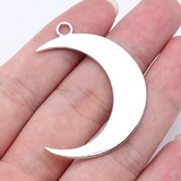 WYSIWYG 4pcs 43x32mm Jewelry Making DIY Handmade Craft Charms 7 Colors Big Crescent Moon Pendant Charms