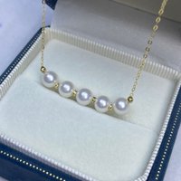 18 inch gorgeous pendant AAAA+6-7 mm natural Akoya white round pearl necklace 925s