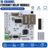 Module réseau ENC28J60 à 16 canaux, module relais contrôlé par routeur, adapté aux bureaux, à la surveillance, au contrôle de l'alimentation et plus encore