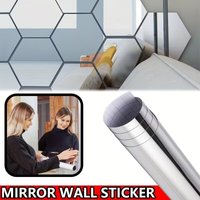 30x100cm Mirror Wall Stickers Self-adhesive Square Soft Mirror Sticker DIY Acrylic 3D Wall Decal Stickers for Living Room Bathro