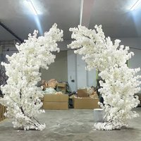 3M/2M Pink White Artificial Cherry Blossom Tree Arch Fiberglass Flower Stand Faux Floral Arbour Wedding Indoor Party Decoration image 4