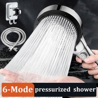 6 Modes Rainfall Shower Head High Pressure Eco Portable Shower Head with Filter Handheld Hotel Bathroom Accessories Supplies
