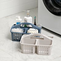 Plastic Shower Caddy Basket With Compartments Portable Divided Cleaning Supply Storage Organizer With Handle For Dorm Bathroom