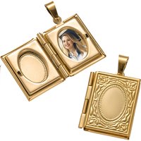 2pcs Stainless Steel Locket Pendants Heart Love Photo Frame Charms For DIY Wedding Memorial Necklace Bracelet Jewelry Making