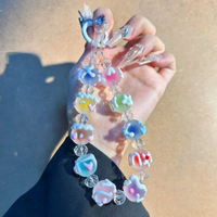 Phone Charm for Women, Anti-Theft Phone Wrist Strap Hands-Free & Beaded Chain, Detachable Cell Phone Lanyard with Tether Tab