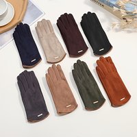 1 Pair of Suede Gloves for Women in Autumn and Winter, Warm and Cycling, Korean Version Cute Touch Screen Gloves