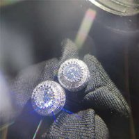 Luxury Female White Stone Stud Earrings Gold Silver Color Zircon Stone Jewelry For Women Charm Crystal Wedding Earring