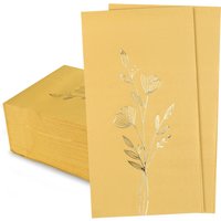 100Pcs Disposable Fall Napkins Gold Foil Leaves Thanksgiving Napkins for Dinner Picnic Birthday Wedding Party