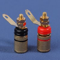 1Pair Gold Plated Amplifier Speaker Binding Posts Terminal 4MM Sockets Speaker Plug Jack Connector Audio Terminal Banana Plugs