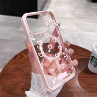 For Samsung S26 Ultra S25 Plus S24 S23 FE5G Case Pink Heart Pattern Magnetic Cover for Galaxy A17 A37 A57 A56 A55 A54 A16 Fundas