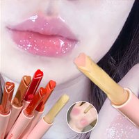 6 Color Solid Lip Gloss Pen moisturizing Non-Sticky Glass Shine Lip Balm Hydrating Water Light Lipstick Tint Natural Look Makeup