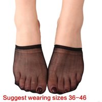 Sheer Mesh Toe Top Socks No Show Liner Half Socks for Women Seamless Grip Nonslip Socks Invisible Toe Covers Socks F3MD