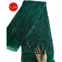 2026Wholesale Elegant Embroidery Tulle Lace Fabric with Sequin & Stones – High Quality for Party Evening DressesU_GE1285