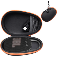 Travel Case for JBL Clip 5/ Clip 4 Bluetooth Speaker, Mini Speakers Protective Portable Storage Bag - Box Only (Black)