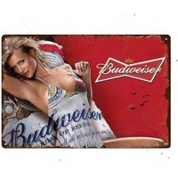 Vintage Woman Metal Tin Sign Classic Beer Decor Rustic Man Cave Art